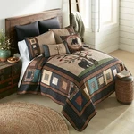 Donna Sharp Tree Of Love King Quilt Set Bear Mama Rustic Country Lodge Plaid New. Fixed Price $150.00.