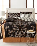 Fairfield Sabrina 8 Pc Queen Comforter Set Brown Gold Damask. Fixed Price $75.60.
