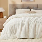 Bedelite Fleece Comforter Set -super Soft & Warm Queen, Cream White. Fixed Price $88.18.
