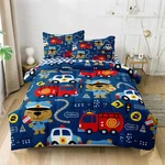 Sirdo Kids Cop Car Fire Truck Police Comforter Set Twin Bedding. Fixed Price $78.14.