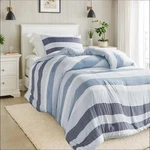 Regency Heights Twin Size Comforter Set 2 Pieces Navy Blue Modern Striped Beddin. Fixed Price $75.62.
