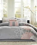 Madison Park Lola Cotton 7-PC. King Comforter Set Grey Blush New $430. Fixed Price $299.99.