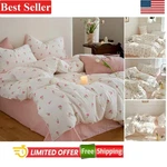Queen Size Pink Tulip Printed Comforter With 2 Pillow Shams - Cute Kids Bedding. Fixed Price $72.87.