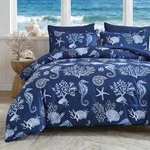 Coastal Queen Size Comforter Set 7 Piece, Soft Beach Themed Ocean Naut. Fixed Price $59.55.