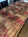 Croscill Galleria Red Queen Comforter 92LX106W Patchwork Excellent Gold Burgundy. Fixed Price $129.99.