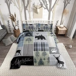 Rustic Patchwork Comforter Set, Checkered Buffalo Plaid Bedding Kids .... Fixed Price $52.85.