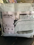 Swift Home 3 Piece King Pintuck Comforter Set Color Misty Blue. Fixed Price $52.99.