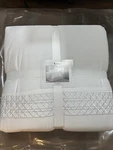 Villa By Noble Excellence Symphony White Embroidered Border King Comforter Set. Fixed Price $150.39.