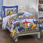 Dream Factory Trucks Tractors Cars Boys 5-PIECE Bedding Kids Construction Com.... Fixed Price $47.71.