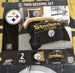 Pittsburg Steelers Twin Bedding Comforter/sham 2PC Set Black/yellow Nwt!. Fixed Price $49.99.