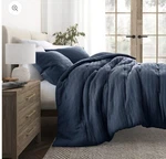 Ienjoy Home Waffle Textured 3-PIECE King/california Comforter Set Navy. Fixed Price $79.99.
