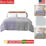 Elegant Reversible Down Alternative Comforter In Purple/silver Queen 88"X88". Fixed Price $32.99.