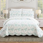 Modern Heirloom 3PC Full/queen Floral Frames Quilt Bedding Set Blue. Fixed Price $23.99.