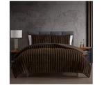 Hallmart Collectibles 3-PIECE Faux Fur Queen Comforter Set, Brown. Fixed Price $99.00.