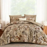 Luxudecor Queen Comforter 7 Pieces Bedding Sets, Khaki Floral A.... Fixed Price $83.88.