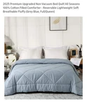 Leisurely Collection Uncompressed Quilt 100% Cotton Filled Full/queen, Grey/blue. Fixed Price $49.99.