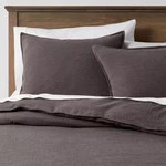 3PC King Space Dyed Cotton Linen Duvet & Sham Set Gray -threshold. Fixed Price $30.59.