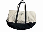 Ll Bean Boat And Tote Large Bag 25 Ivory Canvas Black Trim Open Top Made In Usa. Fixed Price $72.19.