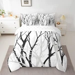 Tree Branch 7 Pcs Comforter Set Queen Size Abstract Ink Bedding Plant. Fixed Price $42.99.