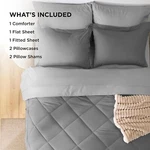 Bedsure Full Size Comforter Sets - Bedding 8 Pieces Grey. Fixed Price $32.00.