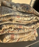 Vintage Chaps Linden Creek Queen Comforter As Is Tears Stains Fade Cotton Read. Fixed Price $35.00.