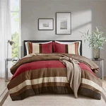 510 Boulder Stripe 3-PIECE Brick King/cal Pieced Faux Suede Comforter Set. Fixed Price $70.00.