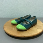 Livie & Luca Teal Neon Green Patent Toe Strap Mary Jane Shoes Kids Size 1. Fixed Price $19.77.
