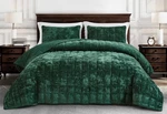 Chezmoi Collection 3-PIECE Double Square Stitched Distressed Velvet Quilt Set. Fixed Price $89.99.