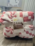 Threshold Matelasse Winter Holiday Red White Pinwheel Quilt Sham Full Queen New. Fixed Price $50.00.