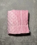 Ltd Commodities Pink Fleece Minky Dot Baby Blanket Reversible Satin Lovey 26X29". Fixed Price $7.70.