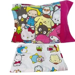 Sanrio Friends Bedding Twin Flat Sheet Pillowcase Hello Kitty 2010 Cotton Blend. Fixed Price $50.00.