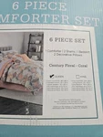 Traditions By Waverly 6PC Coral Century Floral Comforter Bed Set Queen. Fixed Price $54.97.