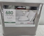 Kirkland Signature King 680TC Pima Cotton Sheet Set Gray 6PC Easy Care. Fixed Price $74.95.