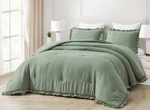 Nora 3-PIECE Ruffled Edge Trim Soft Washed Microfiber Comforter Set. Fixed Price $46.99.