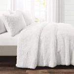 Lush Decor Emma Faux Fur Comforter Size 3 Piece Set Full/queen White -. Fixed Price $104.78.
