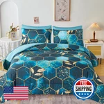 Zrnbast Honeycomb Comforter Set - 7 Piece Hexagon Bedding Full Size. Fixed Price $88.18.