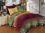 Open Box Item: Rainbow Tree Print Bedding Set: 1 Duvet Cover + 2 Pillow Shams. Fixed Price $34.99.