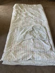 Laura Ashley Rosebud Stripe Green King Comforter Set Shabby Chic / Cottage Euc. Fixed Price $59.99.