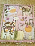 Cocalo Baby Blanket Giraffe Hippo Jungle Comforter Crib Quilt Pink 45 X 37. Fixed Price $24.90.