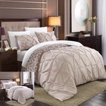 Chic Home 3 Piece Talia Pinch Pleat King Duvet Set Plum. Fixed Price $77.94.