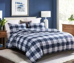 Sleepbella Comforter King Size, 600 Thread Count Cotton Navy Blue & Grey Buffalo. Fixed Price $64.99.