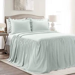 Ruffle Skirt Bedspread Set Queen Soft Lightweight Microfiber Farmhouse Decor. Fixed Price $92.19.