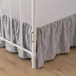 Queen Size Ruffled Bed Skirt 14 Inch Drop Split Corners Boho Shabby Chic White. Fixed Price $56.99.