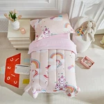 4 Pieces Bedding Set For Girls Light Pink Unicorn - Soft Castle Rainb.... Fixed Price $49.27.
