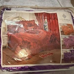 Lili Anna Collection 10-PIECE Red Floral Comforter Set With Curtains & Pillows. Fixed Price $75.99.