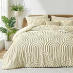 Boho Queen Comforter Set, 7 Pcs Tufted Beige Bedding Sets, Soft Cozy Chic. Fixed Price $124.99.