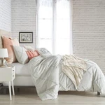 Peri Home Chenille Lattice 100% Cotton 3-PIECE Solid Color Comforter, Full/queen. Fixed Price $79.99.