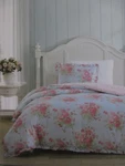 Shabby Chic Blue Pink Floral Ruffled Comforter Set - Twin/twin Xl. Fixed Price $119.99.