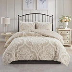 Madison Park Viola 3 Piece Tufted Cotton Chenille Damask Duvet Cover Set. Fixed Price $129.99.