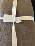 New Pottery Barn Belgian Linen Handcrafted Quilt Full Queen Mocha. Fixed Price $205.00.